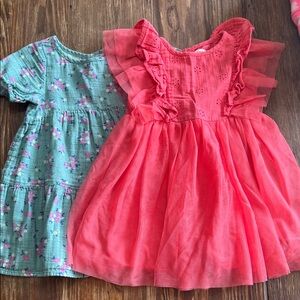 Cat & Jack Coral and Teal Kids Dress Duo